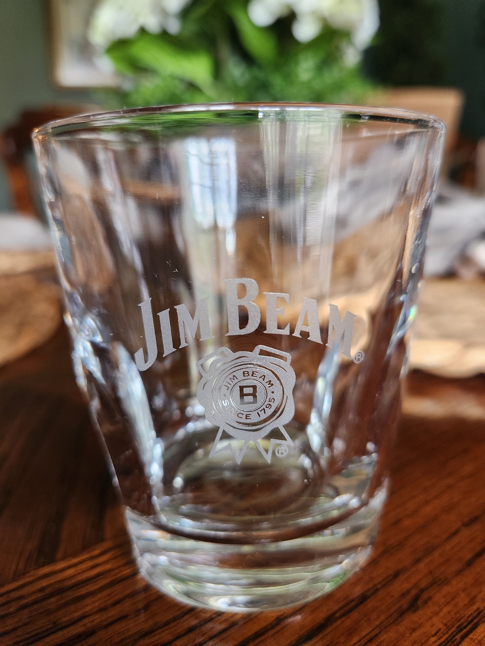 Jim Beam Branded Clear Whiskey Tumbler - Clear Glass